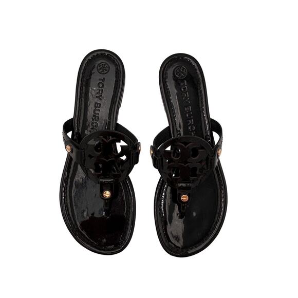 Tory Burch Miller Black Patent Sandals Size 8.5 - Picture 3 of 7